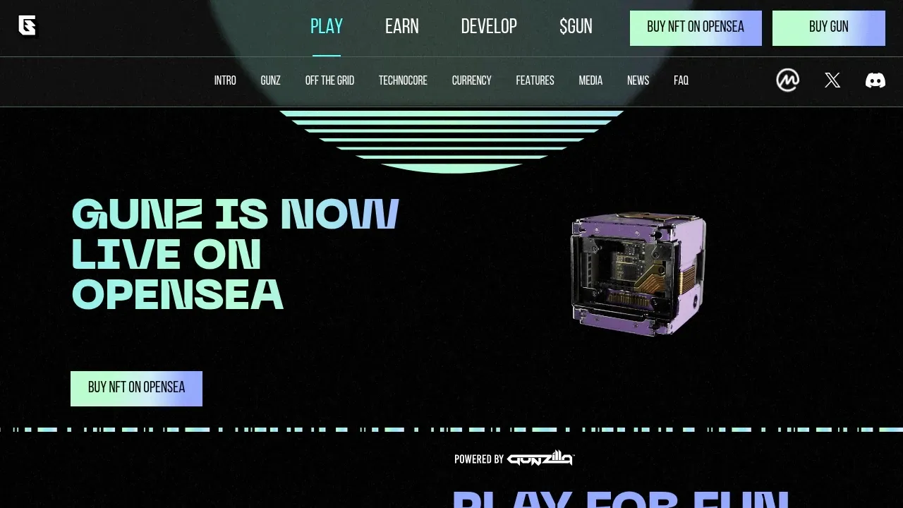 GUNZ - Gaming blockchain with optional NFT ownership - Blockchain network interface and ecosystem screenshot