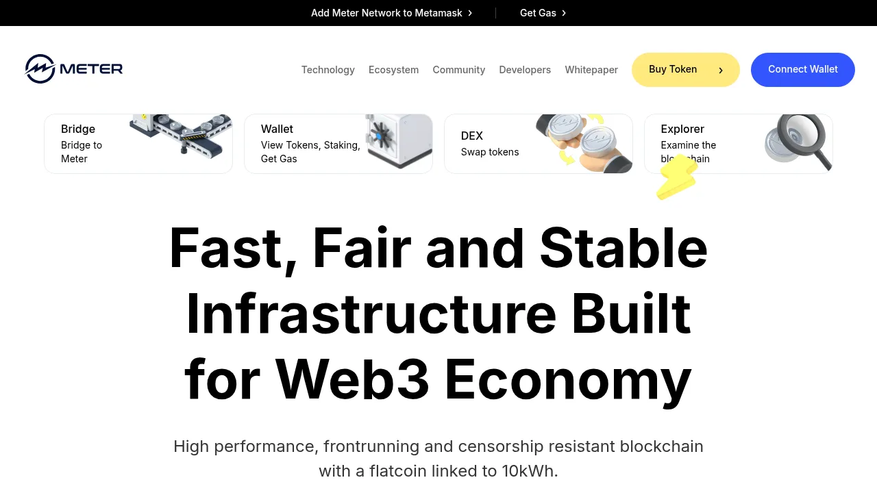 Screenshot of Meter website