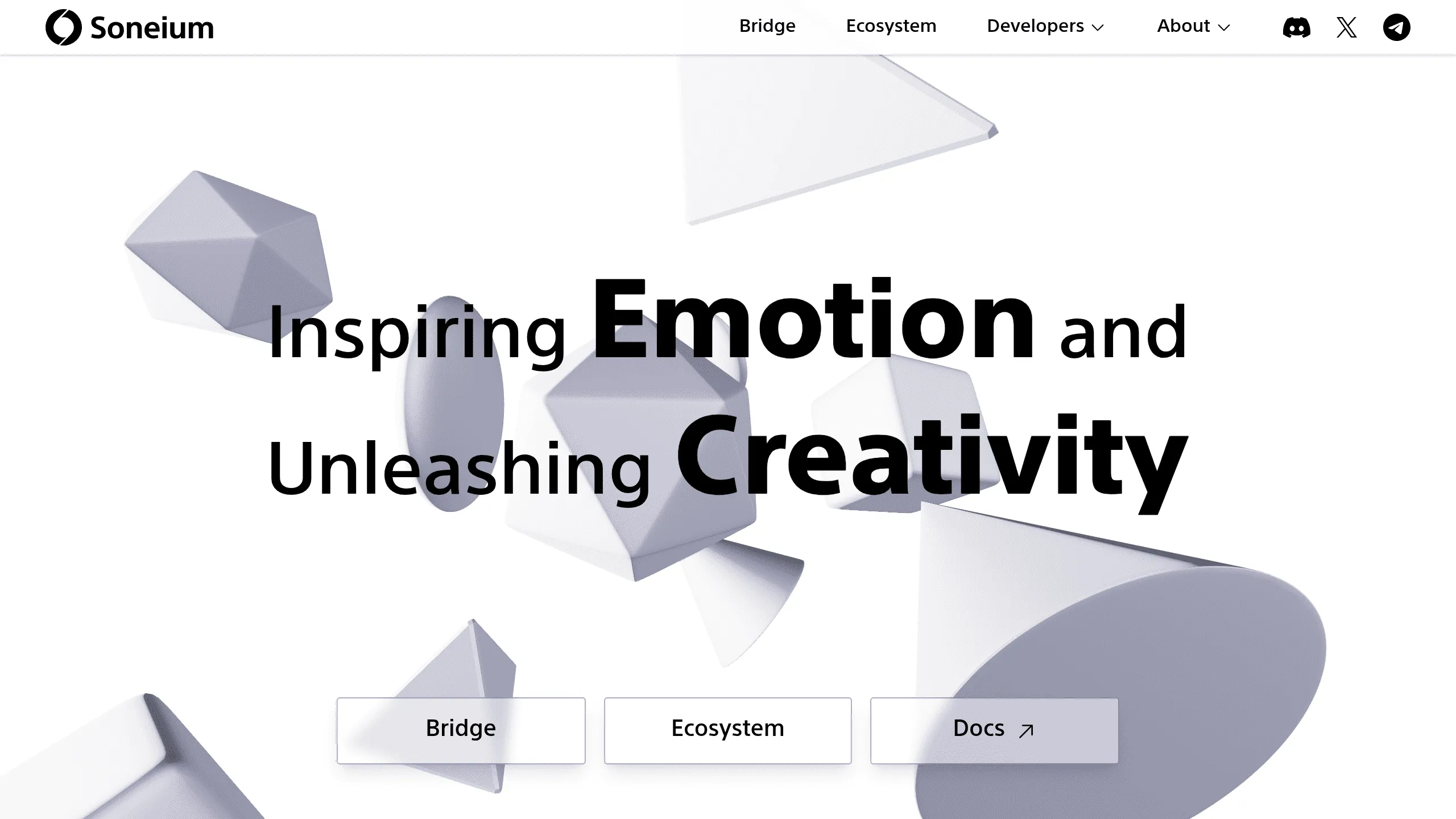 Screenshot of Soneium website