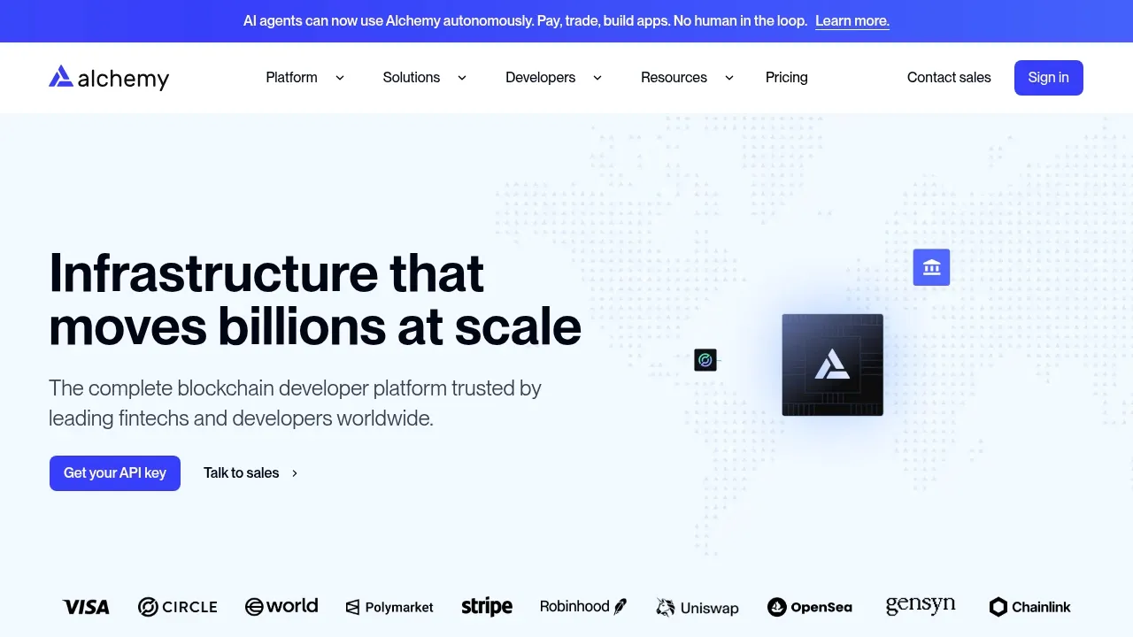 Screenshot of Alchemy website