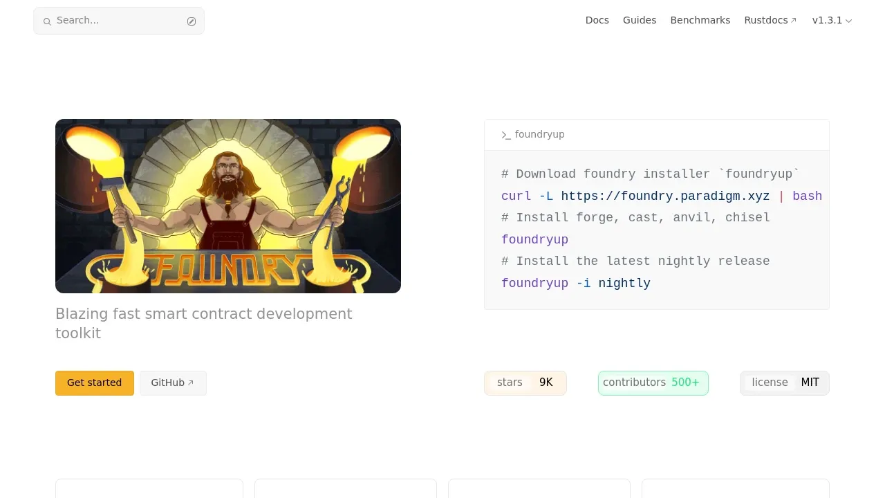 Screenshot of Foundry website