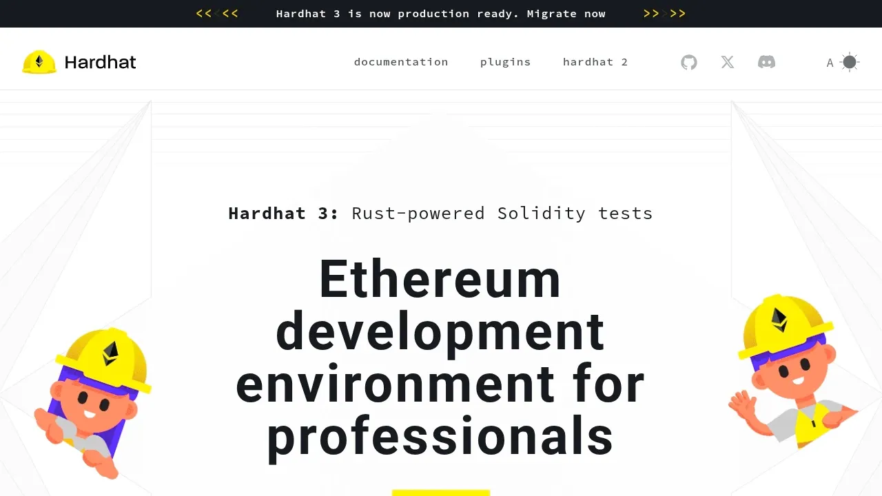 Screenshot of Hardhat website